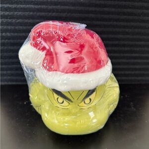 Festive Grinch Rubber Duck with Santa Hat